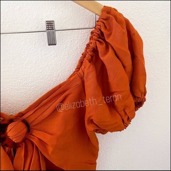 Significant Other Orange Puff Sleeve Mini Dress - Picture 7 of 11
